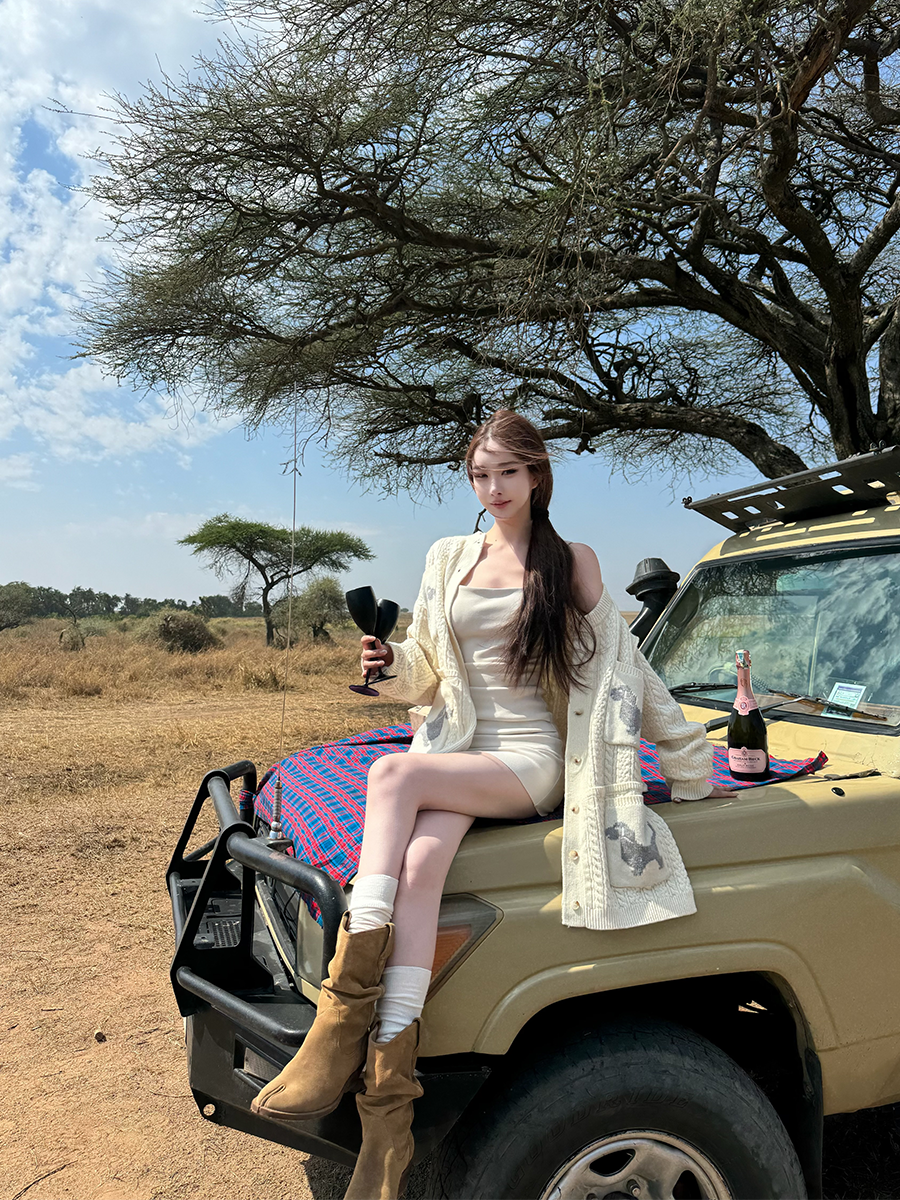 Cream Knitted Jacket for Women - Loose Casual Literary Style for Spring & Summer - Lightweight Layering Top