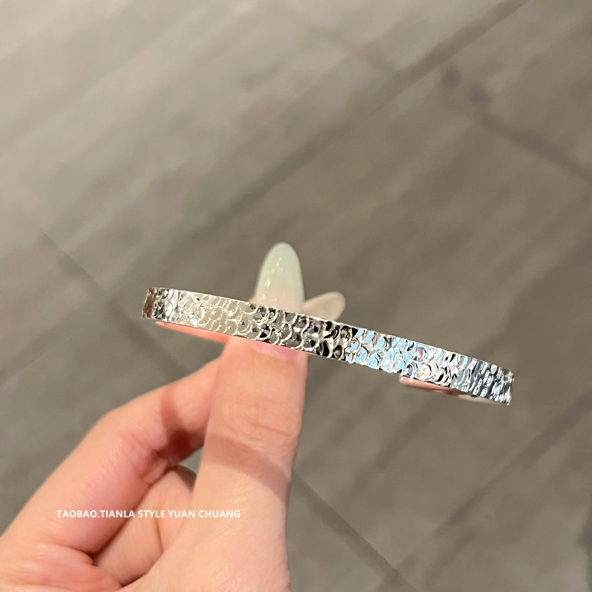 Crushed Ice Cuff Bracelet for Women, Solid Open Design, Pure Silver Bangle, 2025 Light Luxury High-End Jewelry Crushed Ice Cuff Bracelet for Women, Solid Open Design, Pure Silver Bangle, 2025 Light Luxury High-End Jewelry