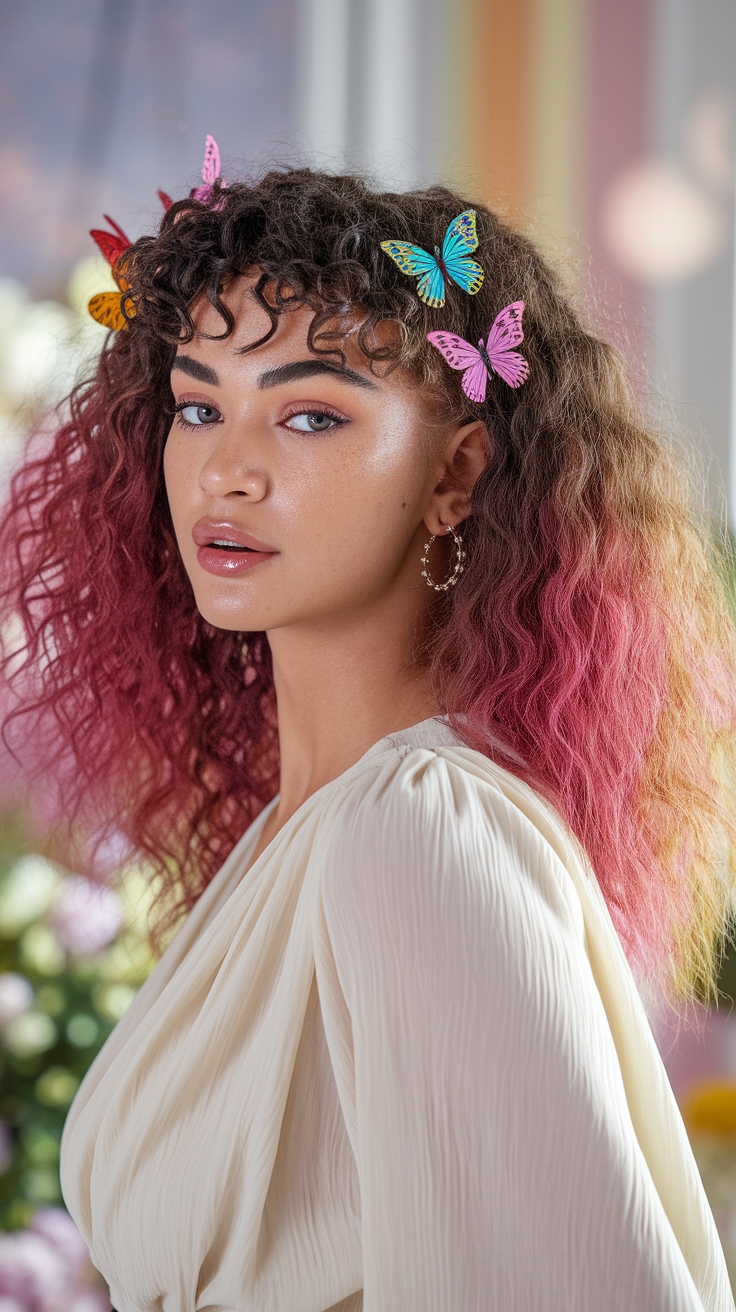 How to Style Curly Hair with Butterfly Clips Effectively outfit idea