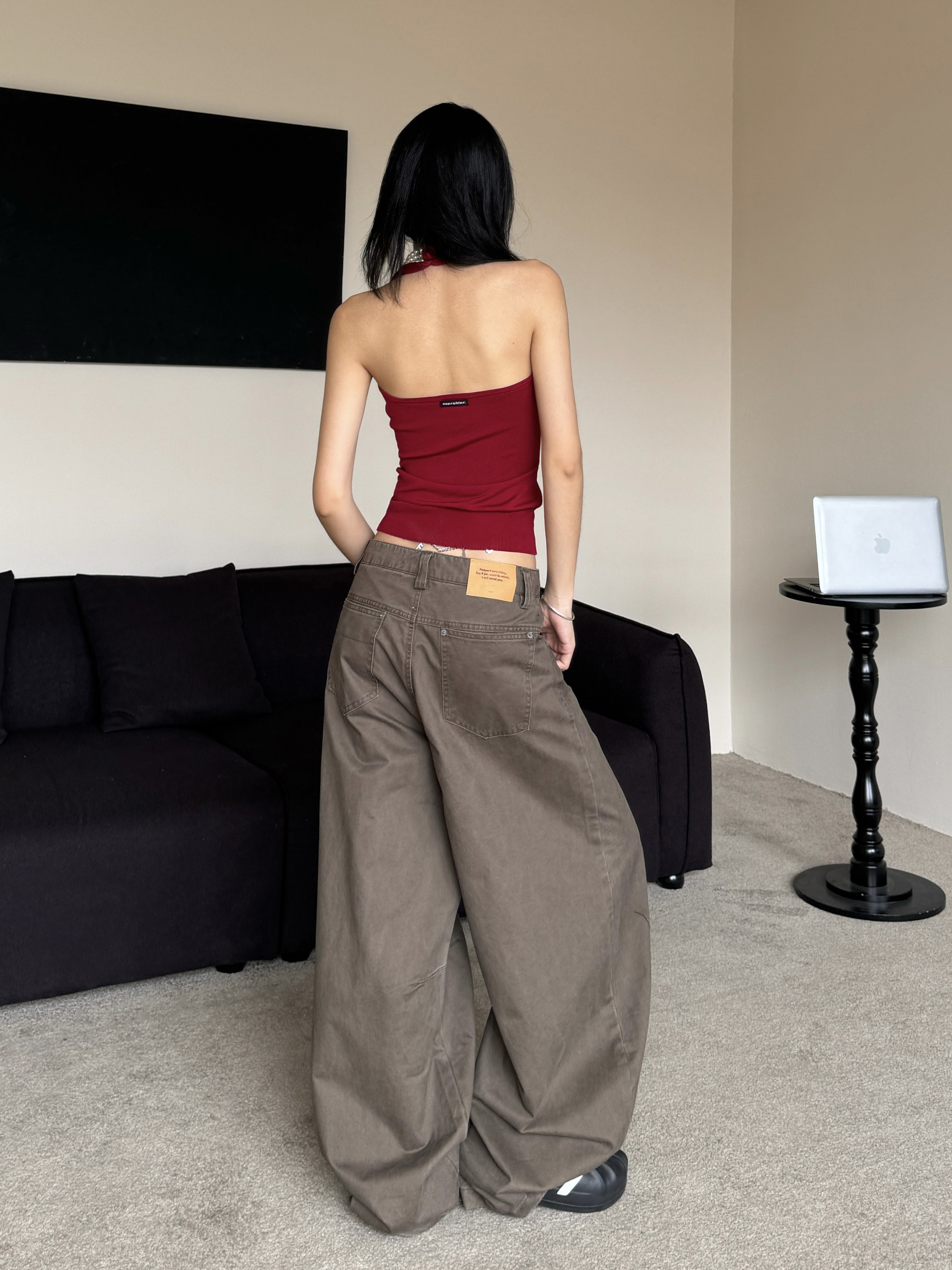 Curved Blade Work Pants for Men - American Retro Hip-Hop Style Loose Wide-Leg Casual Pants Curved Blade Work Pants for Men - American Retro Hip-Hop Style Loose Wide-Leg Casual Pants