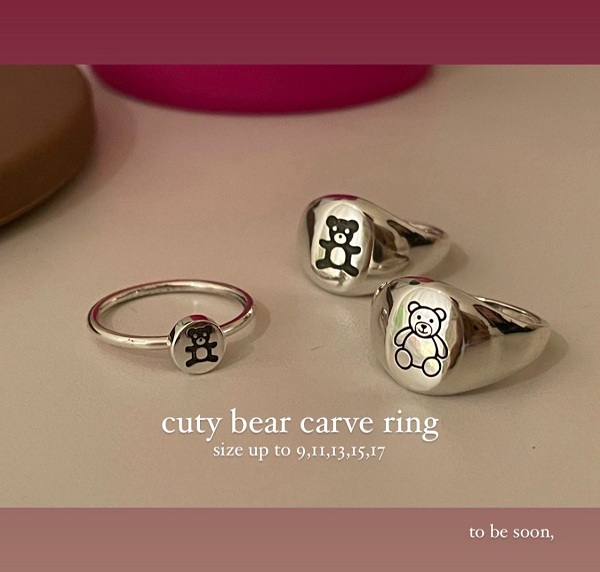 Cute Baby Bear Pattern 925 Silver Ring for Couples and Friends - Y2K Korean Style Jewelry Cute Baby Bear Pattern 925 Silver Ring for Couples and Friends - Y2K Korean Style Jewelry