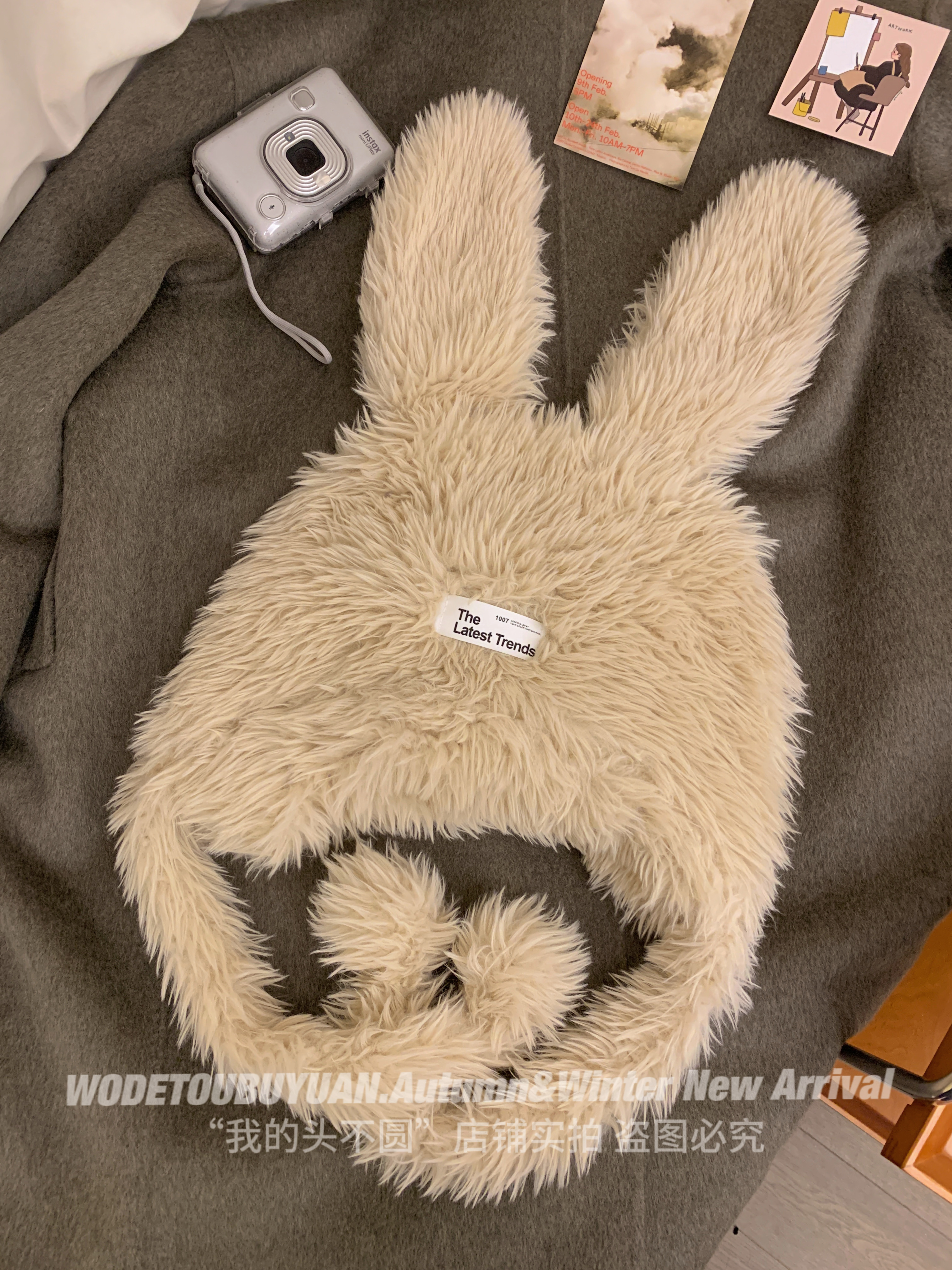 Cute Big-Eyed Dog Plush Bucket Hat for Women - Winter Fisherman's Hat with Ear Protection, Warm and Adorable Design