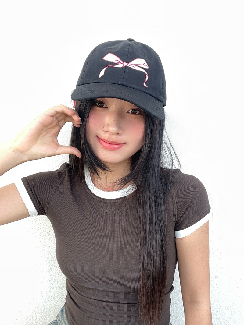 Cute Bowknot Small Face Baseball Cap - Solid Color Japanese Korean Style Duckbill Cap for Women's Spring Summer Sun Protection Casual Wear