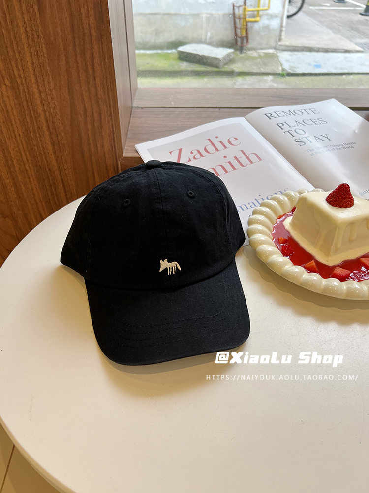 Cute Fox Embroidered Wide Brim Baseball Cap - Versatile Cotton Headband for Daily Wear, Flattering Face Shape Accessory Cute Fox Embroidered Wide Brim Baseball Cap - Versatile Cotton Headband for Daily Wear, Flattering Face Shape Accessory