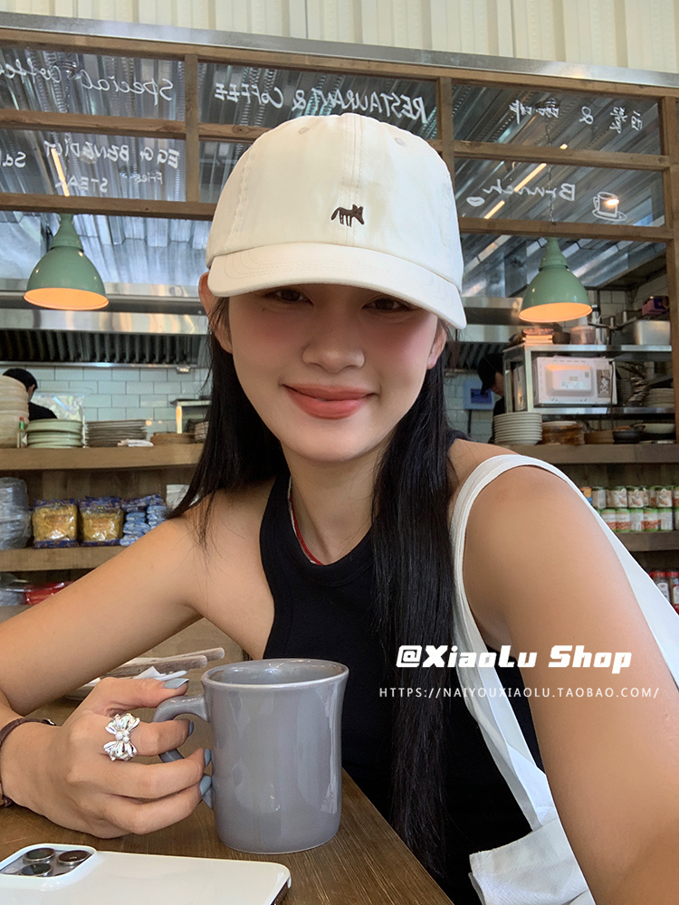 Cute Fox Embroidered Wide Brim Baseball Cap - Versatile Cotton Headband for Daily Wear, Flattering Face Shape Accessory Cute Fox Embroidered Wide Brim Baseball Cap - Versatile Cotton Headband for Daily Wear, Flattering Face Shape Accessory