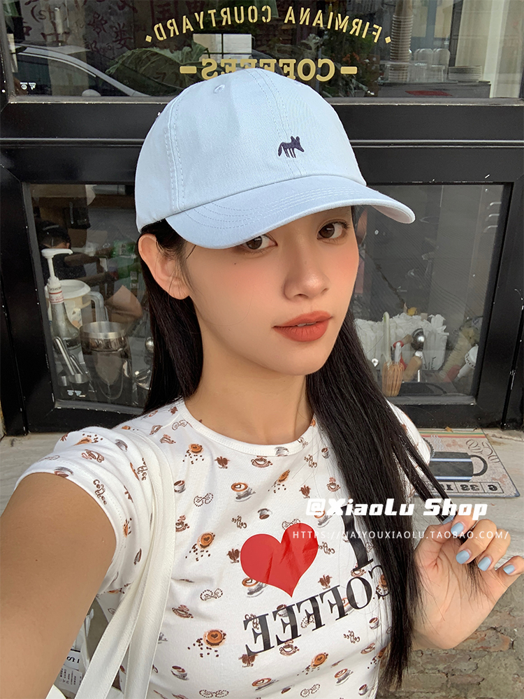 Cute Fox Embroidered Wide Brim Baseball Cap - Versatile Cotton Headband for Daily Wear, Flattering Face Shape Accessory Cute Fox Embroidered Wide Brim Baseball Cap - Versatile Cotton Headband for Daily Wear, Flattering Face Shape Accessory