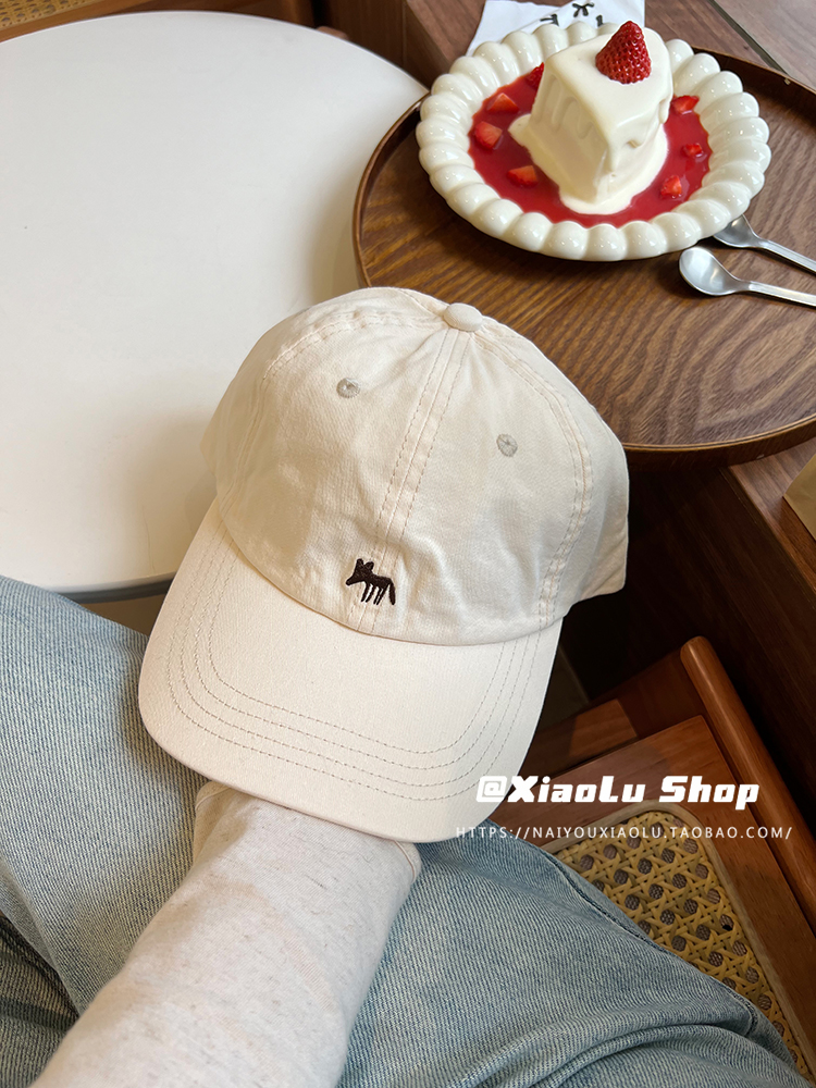 Cute Fox Embroidered Wide Brim Baseball Cap - Versatile Cotton Headband for Daily Wear, Flattering Face Shape Accessory