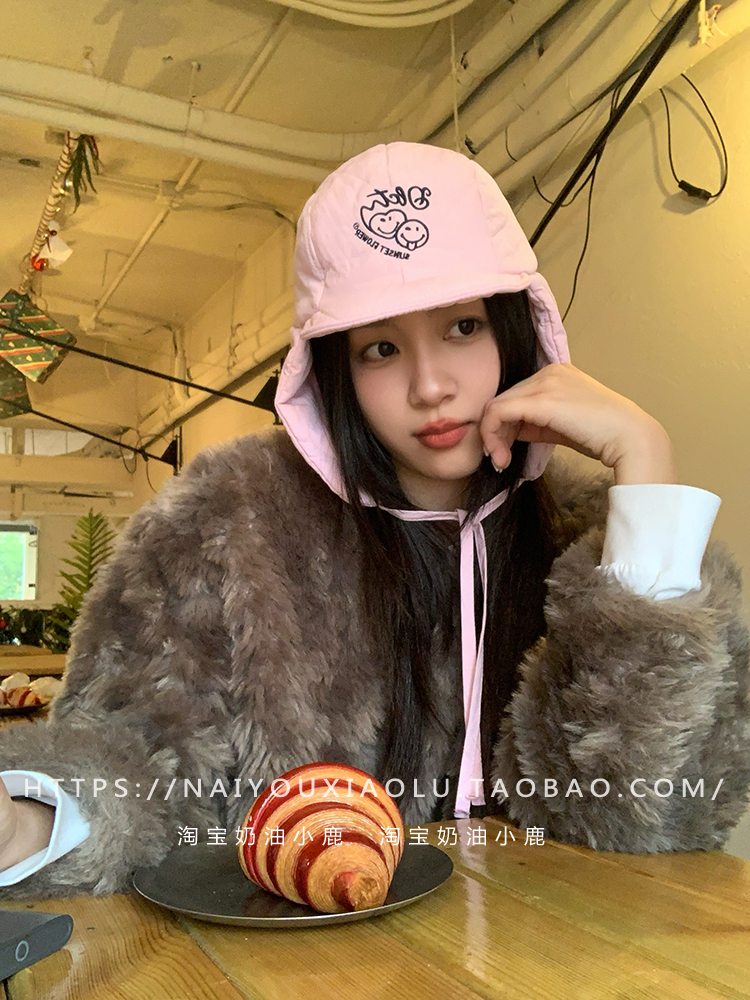 Cute Pink Padded Ski Hat for Women - Sweet Cool Letter Design, Winter Warm Ear Protection Cycling Lei Feng Hat for Students Cute Pink Padded Ski Hat for Women - Sweet Cool Letter Design, Winter Warm Ear Protection Cycling Lei Feng Hat for Students