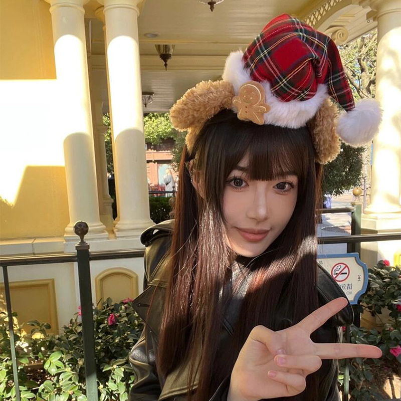 Cute Plush Bow Hat Headband - Versatile Cartoon Hair Accessory for Christmas and Birthday Celebrations, Stylish Hair Ornament