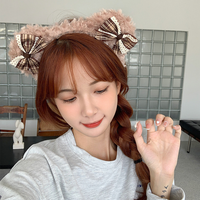 Cute Plush Bow Hat Headband - Versatile Cartoon Hair Accessory for Christmas and Birthday Celebrations, Stylish Hair Ornament Cute Plush Bow Hat Headband - Versatile Cartoon Hair Accessory for Christmas and Birthday Celebrations, Stylish Hair Ornament