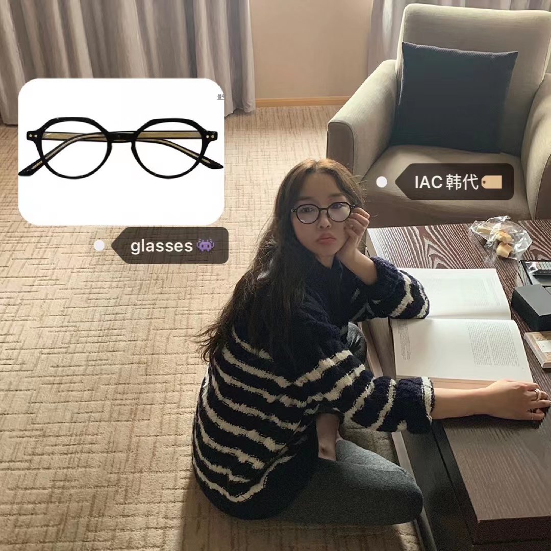 Cute Round Square Frame Glasses - Japanese & Korean Style, Face-Slimming Design, Y2K Aesthetic, Must-Have Fashion Accessory