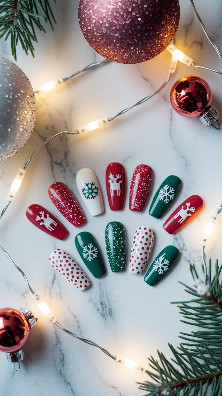 cute christmas nail designs