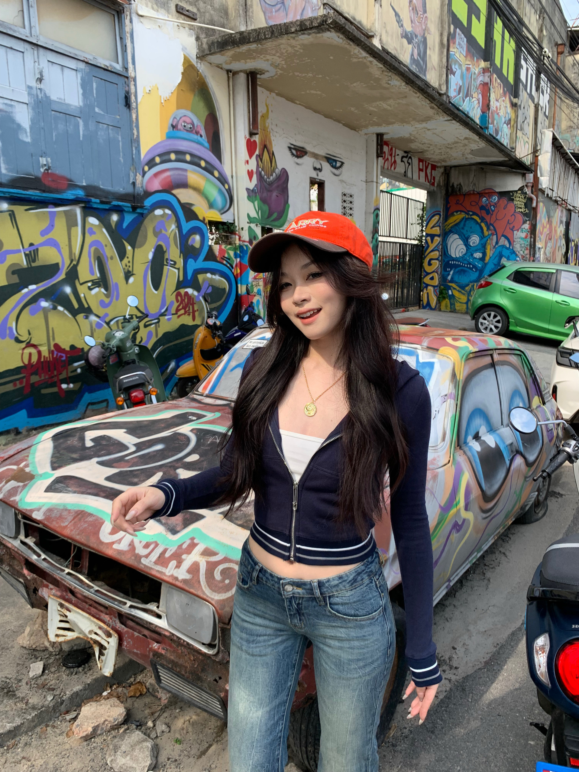 Dark Blue Belted Small Jacket for Women - Small Waist, American Retro Style, Figure-Flattering Design Dark Blue Belted Small Jacket for Women - Small Waist, American Retro Style, Figure-Flattering Design