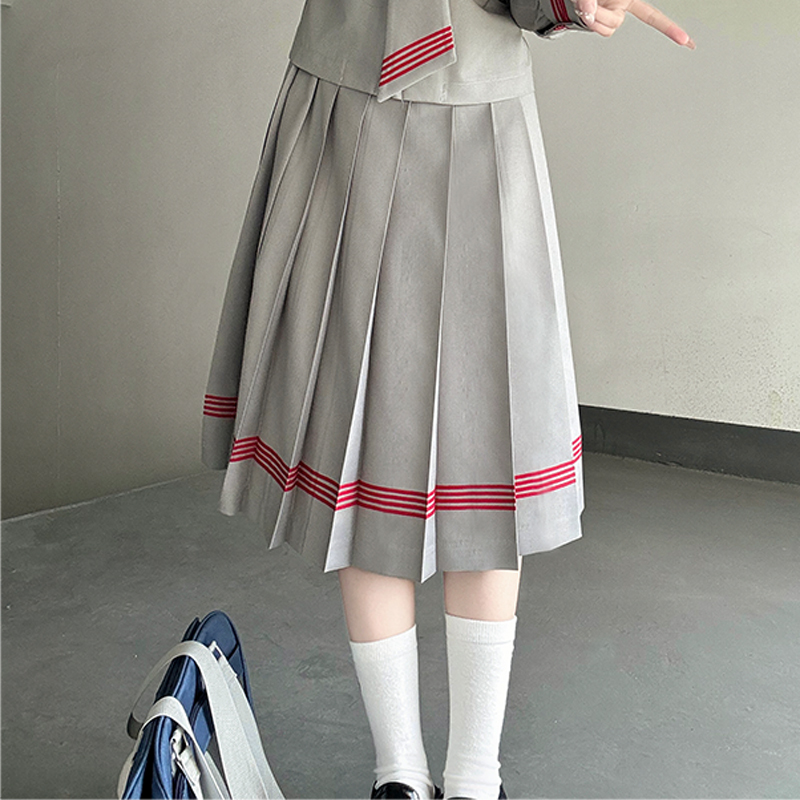 Dark Blue Three-Piece Japanese Style JK Uniform Set for Women | Long Sleeve Pudding Bear Design | Spring Fashion 2025 Dark Blue Three-Piece Japanese Style JK Uniform Set for Women | Long Sleeve Pudding Bear Design | Spring Fashion 2025