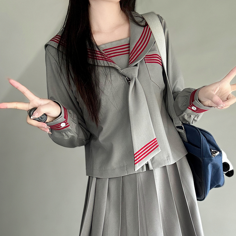 Dark Blue Three-Piece Japanese Style JK Uniform Set for Women | Long Sleeve Pudding Bear Design | Spring Fashion 2025 Dark Blue Three-Piece Japanese Style JK Uniform Set for Women | Long Sleeve Pudding Bear Design | Spring Fashion 2025