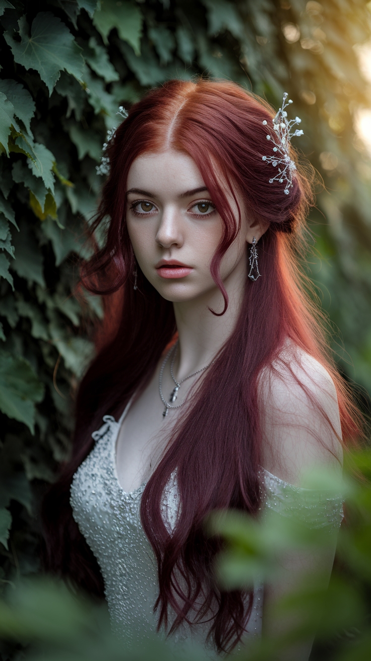 Dark Cherry Red Hair Aesthetic: Creating the Look outfit idea