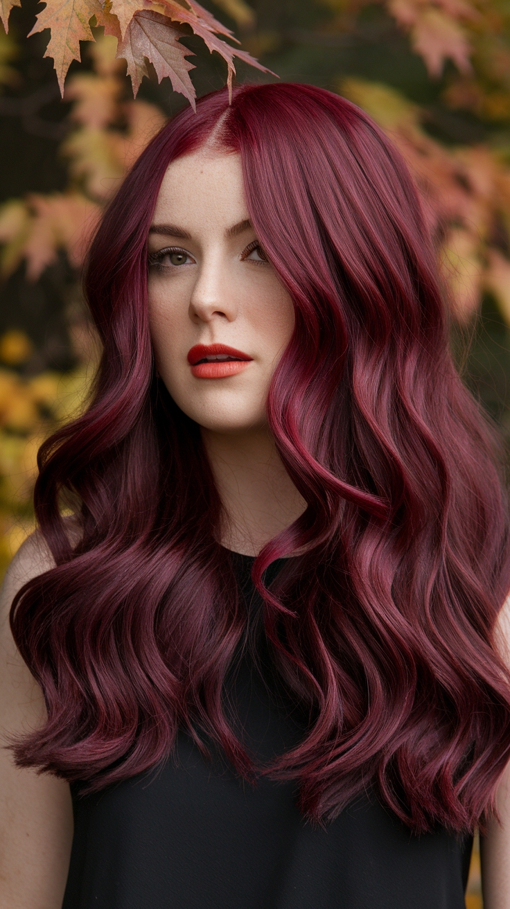 Dark Cherry Red Hair with Highlights: A Guide outfit idea