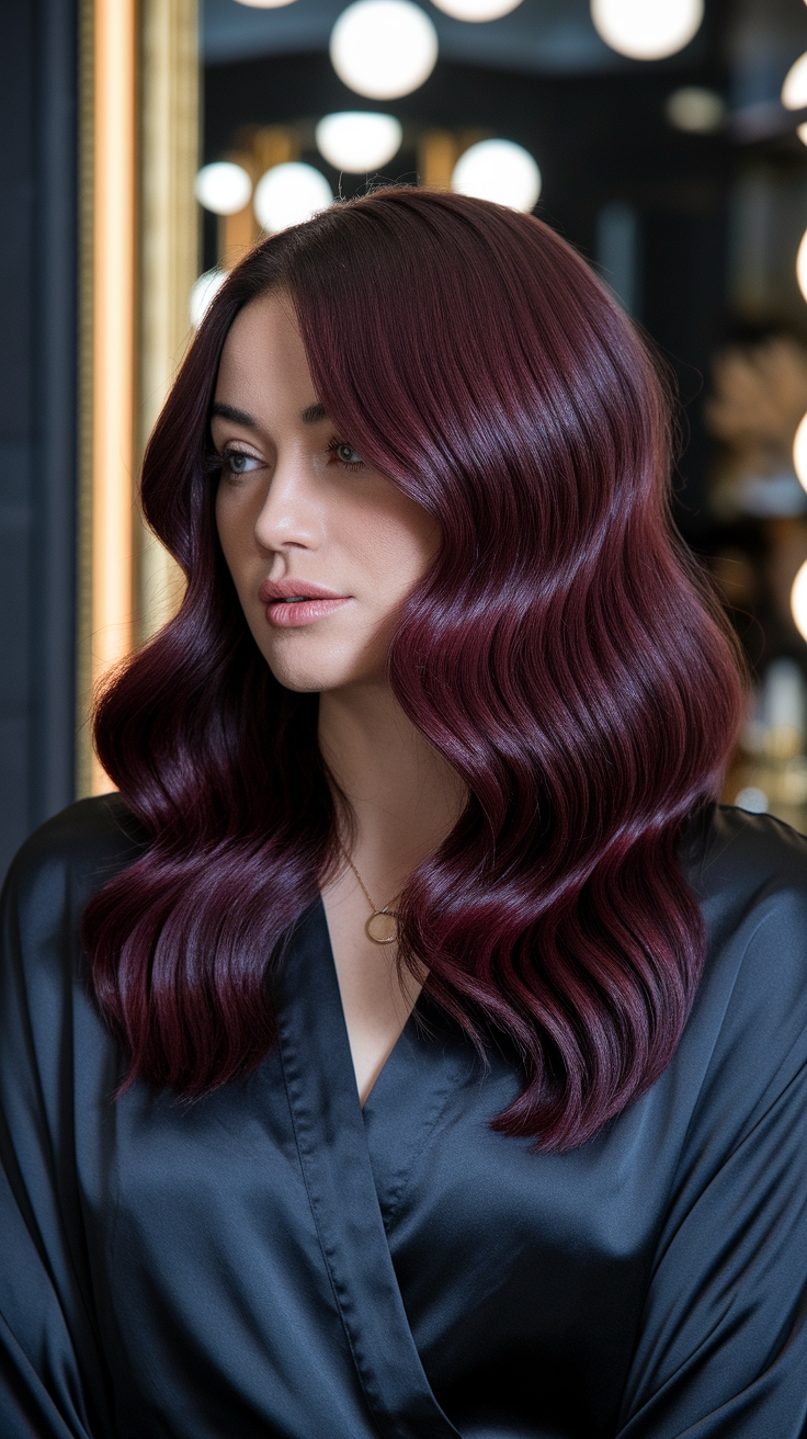 Stunning Dark Cherry Red Highlights for Fall outfit idea