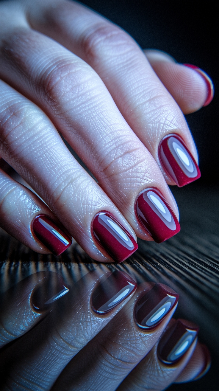 Dark Cherry Red Nails Square: Edgy Yet Elegant Styles outfit idea