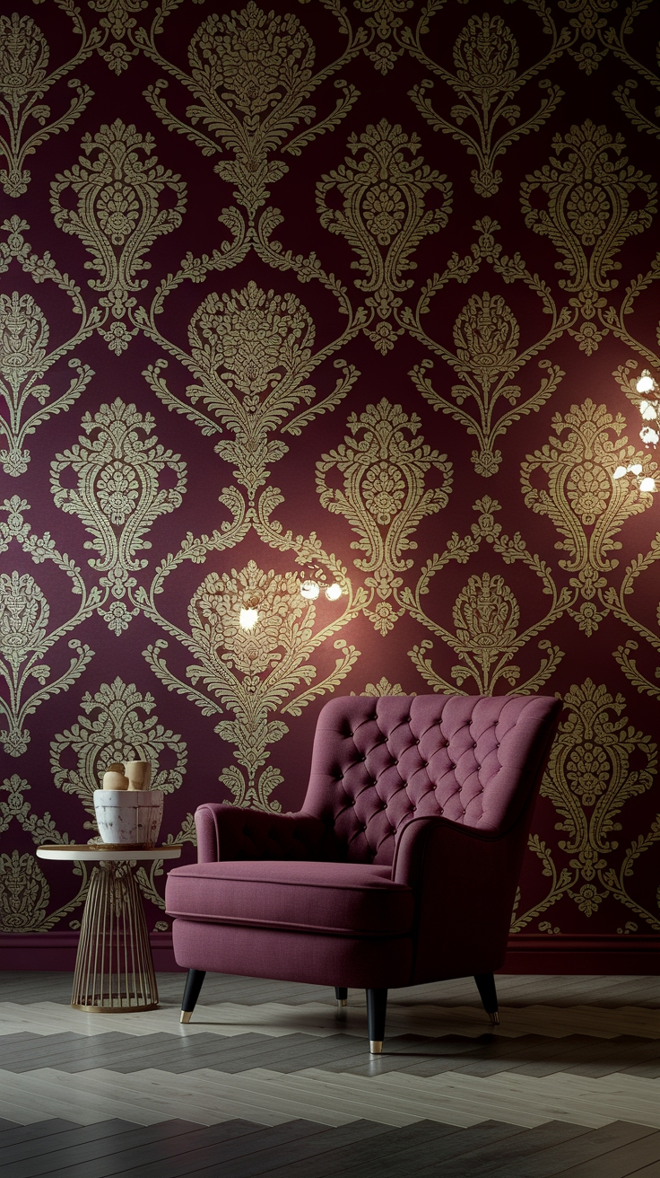 Decor Inspiration: Dark Cherry Red Wallpaper outfit idea
