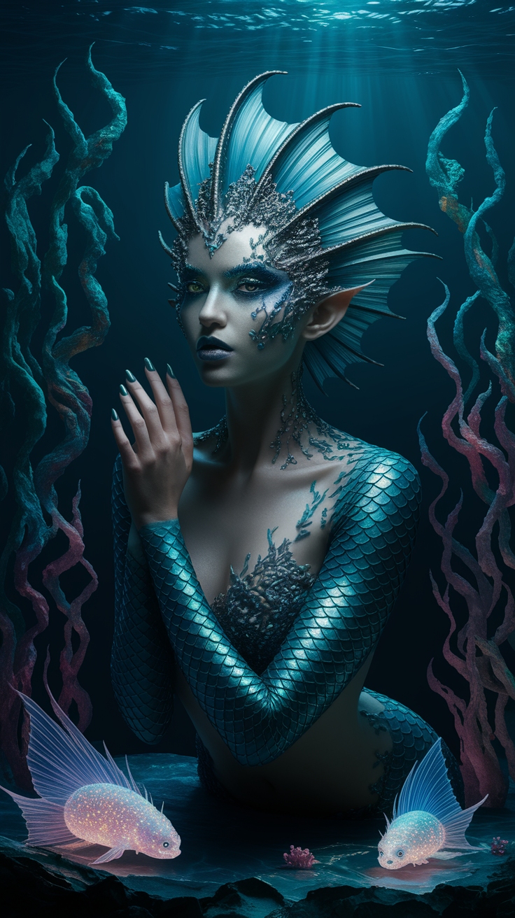 Dark Mermaid Makeup: Daring Looks for Nighttime Glam outfit idea