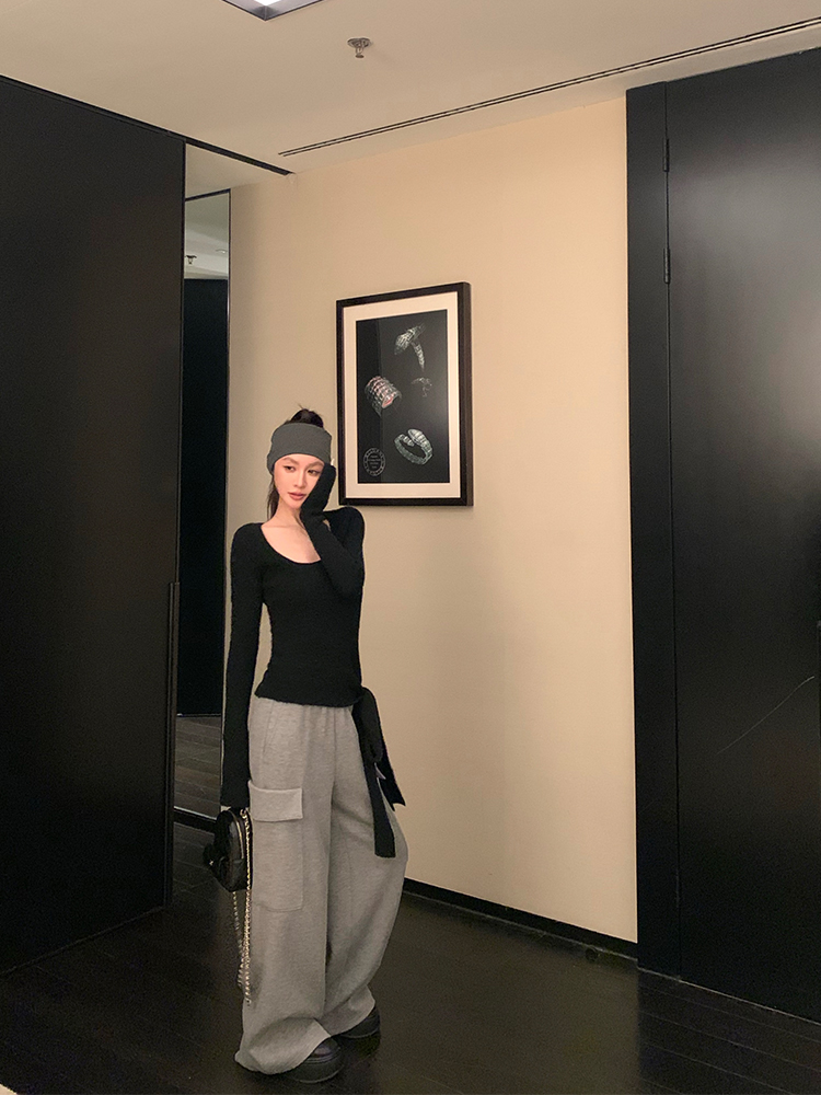 Deconstructed Art Vintage U-Neck Knit Sweater Top with Tie Design for Women - Perfect Winter Layering Piece Deconstructed Art Vintage U-Neck Knit Sweater Top with Tie Design for Women - Perfect Winter Layering Piece