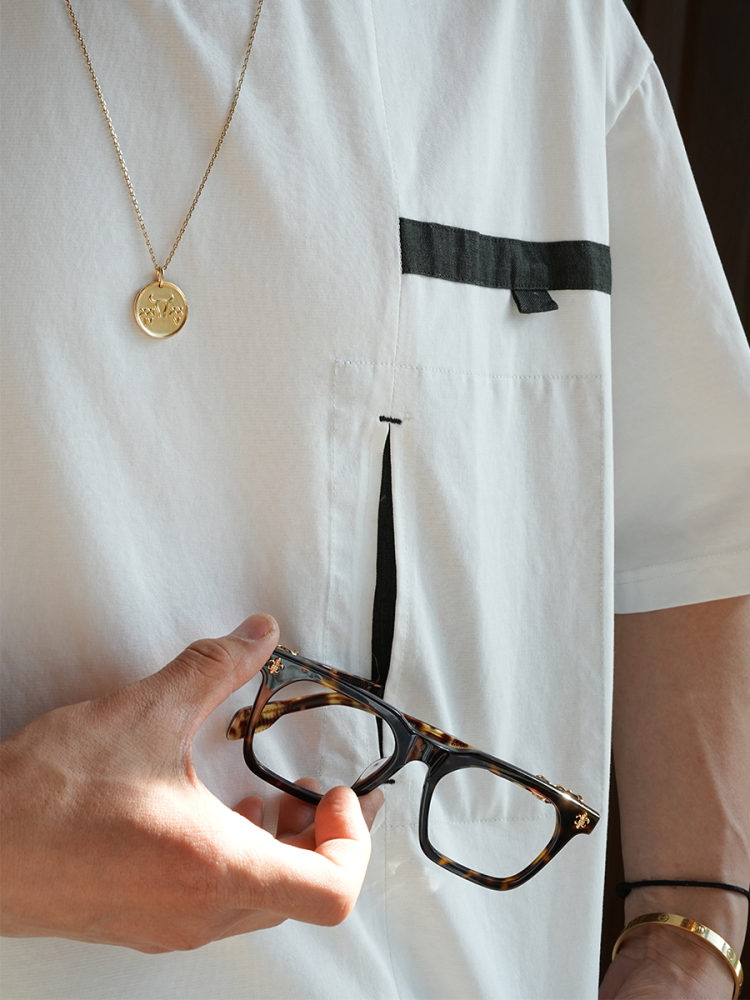 Deconstructed Color-Block Short Sleeve T-Shirt for Men - Trendy Summer National Style with Hidden Pocket Deconstructed Color-Block Short Sleeve T-Shirt for Men - Trendy Summer National Style with Hidden Pocket