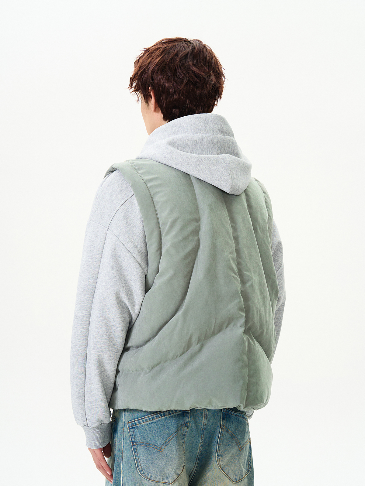 Deconstructed Cotton Vest for Men - High-End Layered Outerwear with American High Street Vibe, Versatile Fashion Statement Deconstructed Cotton Vest for Men - High-End Layered Outerwear with American High Street Vibe, Versatile Fashion Statement