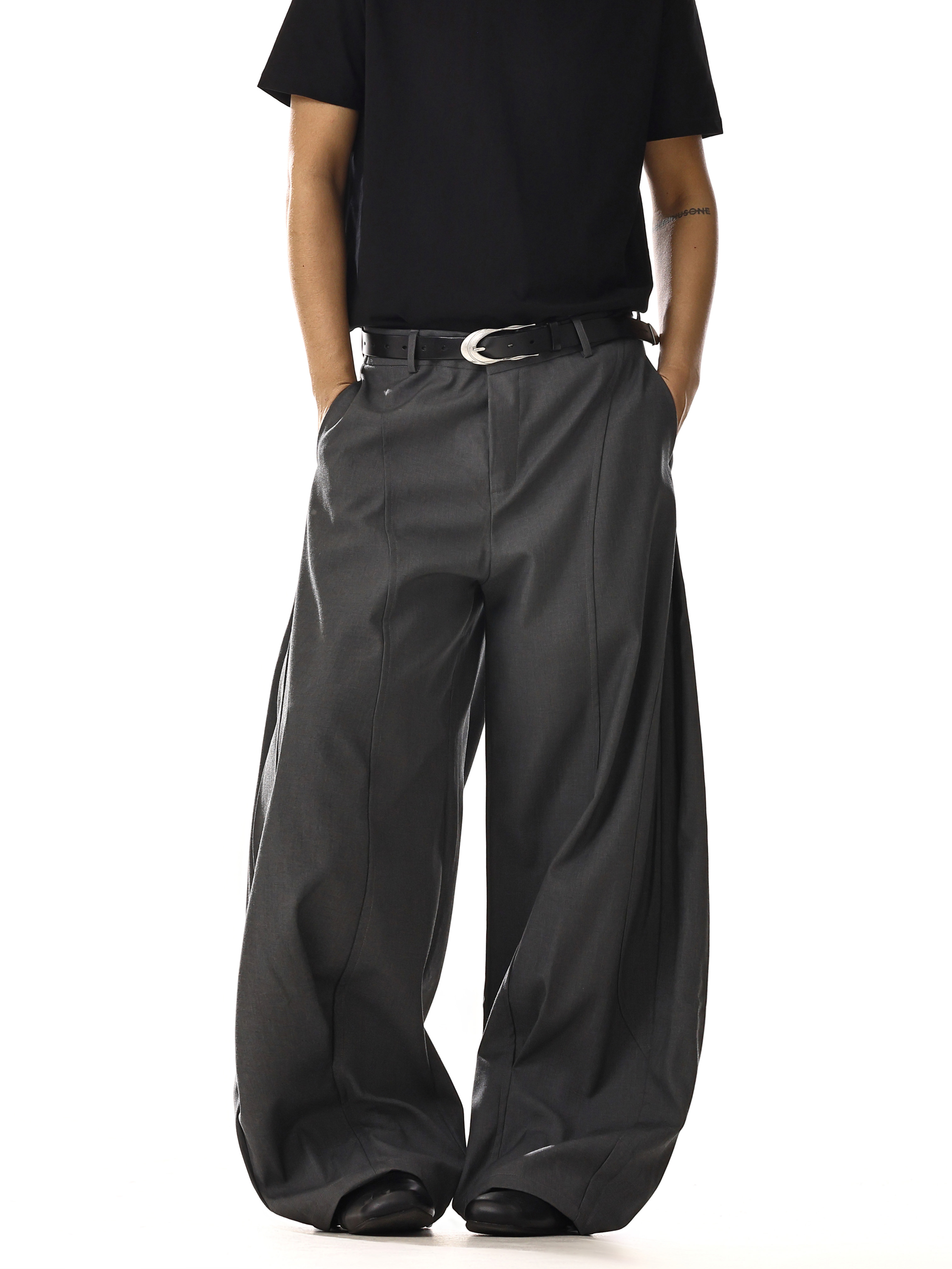 Deconstructed Curved Blade Casual Pants for Men and Women, Retro Street Style Wide-Leg Trousers, Versatile Loose Commuting Fit Deconstructed Curved Blade Casual Pants for Men and Women, Retro Street Style Wide-Leg Trousers, Versatile Loose Commuting Fit