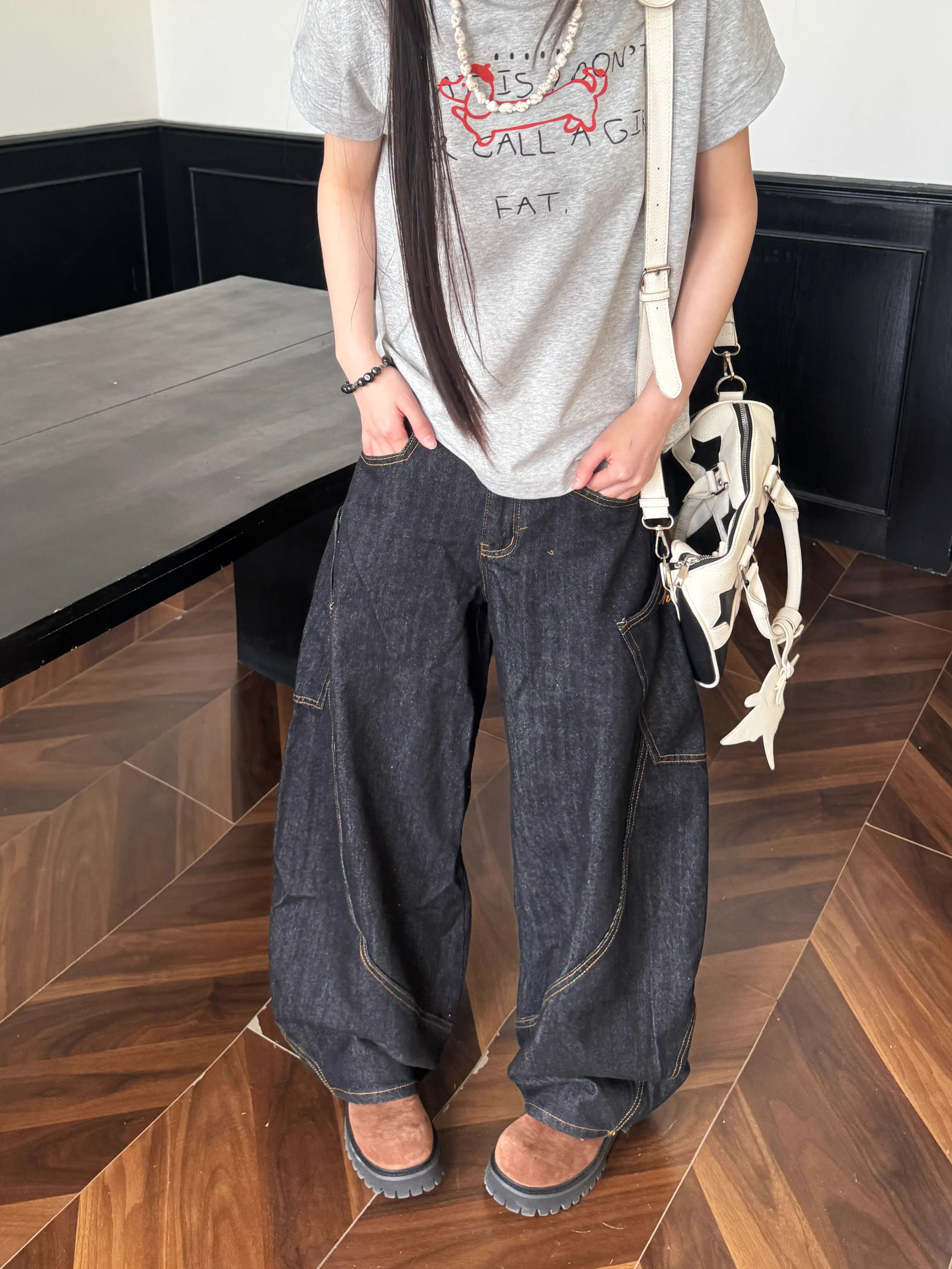 Deconstructed Multi-Pocket Wide-Leg Jeans for Men and Women - Versatile American Style Floor-Length Pants Deconstructed Multi-Pocket Wide-Leg Jeans for Men and Women - Versatile American Style Floor-Length Pants