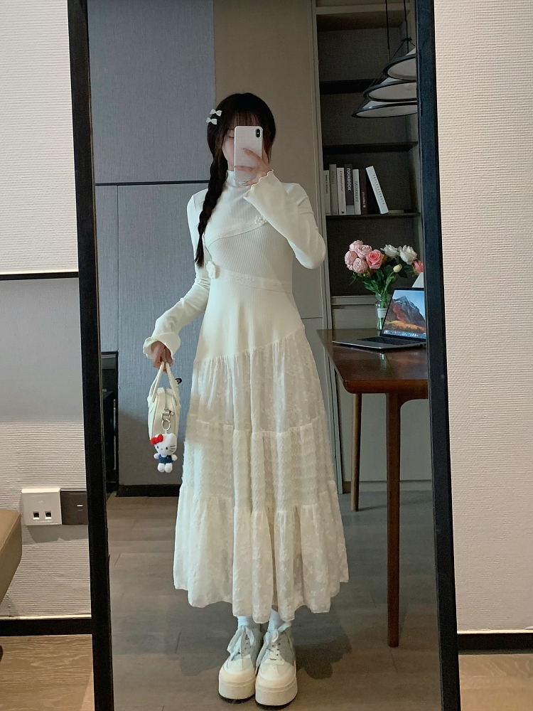 Delicate Fairy Dress for Spring, Gentle Slim Waist Design, Elegant Temperament Base Dress, Perfect for Layering and Everyday Wear Delicate Fairy Dress for Spring, Gentle Slim Waist Design, Elegant Temperament Base Dress, Perfect for Layering and Everyday Wear