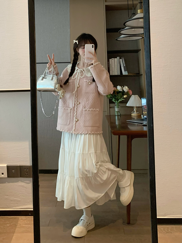 Delicate Pink Chinese-Style Top Coat for Women - Sweet Spring Fashion, Gentle Streetwear, High-End Temperament Design