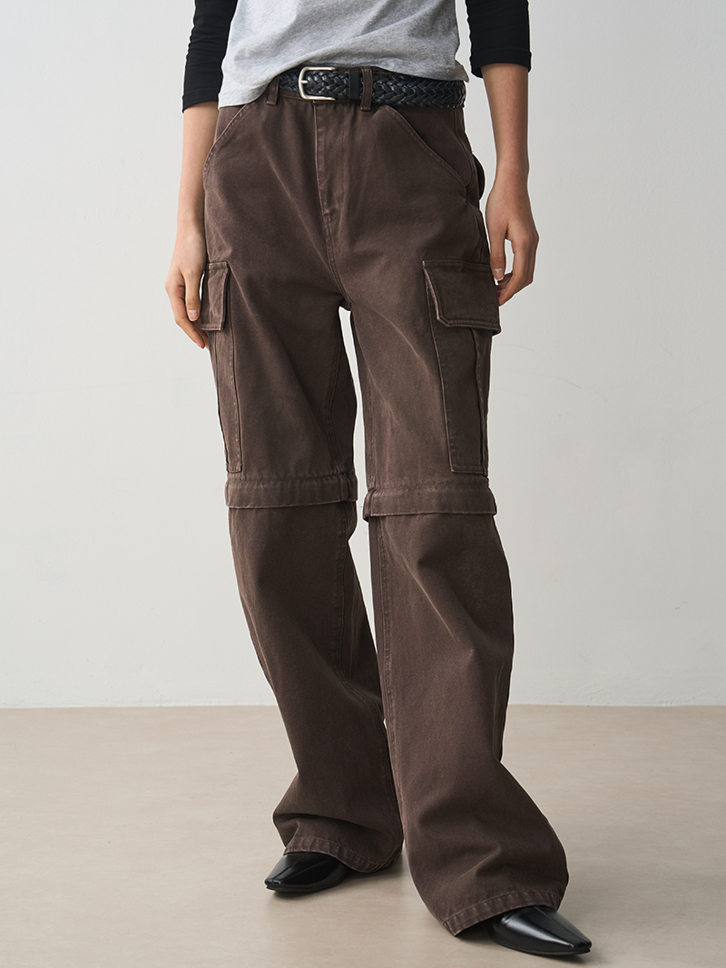 Detachable Two-Way Retro Heavy-Duty Straight-Leg Work Pants for Women - Loose Slim-Fit Casual Long Pants and Shorts Detachable Two-Way Retro Heavy-Duty Straight-Leg Work Pants for Women - Loose Slim-Fit Casual Long Pants and Shorts