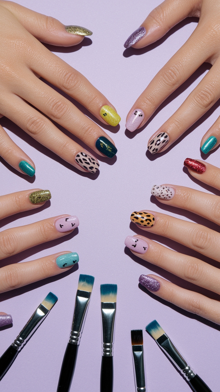 different nail designs on each nail outfit idea