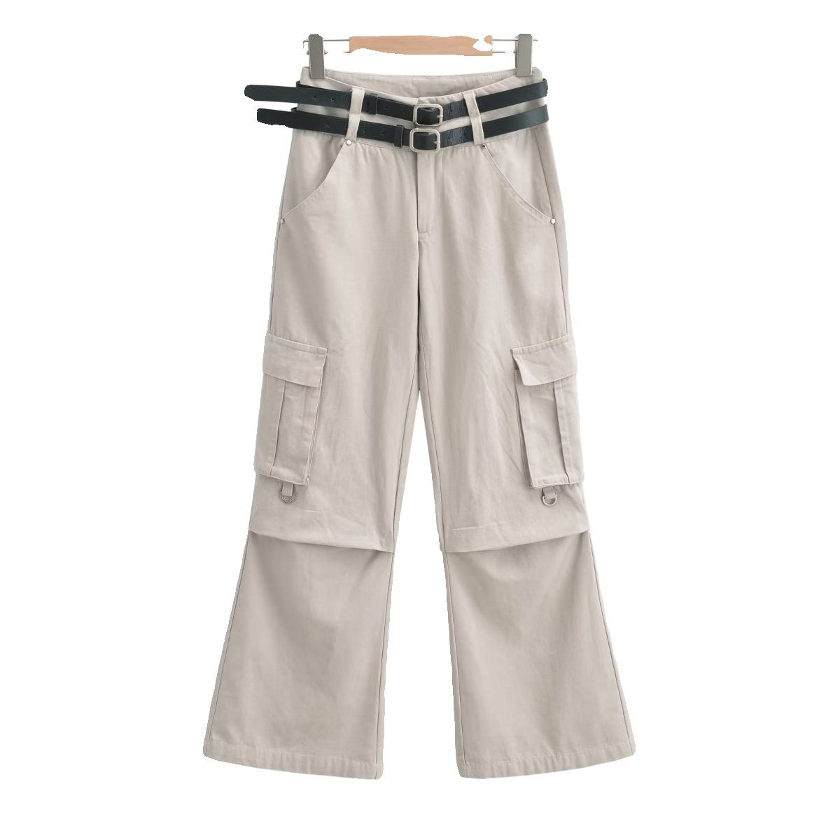 Double-Belt Straight-Leg Work Pants for Women - Loose Jazz Dance Casual Trousers, Trendy Street Style, Versatile Fashion Bottoms Double-Belt Straight-Leg Work Pants for Women - Loose Jazz Dance Casual Trousers, Trendy Street Style, Versatile Fashion Bottoms