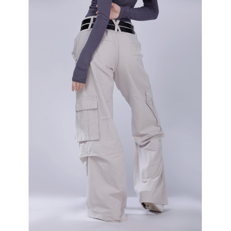 Double-Belt Straight-Leg Work Pants for Women - Loose Jazz Dance Casual Trousers, Trendy Street Style, Versatile Fashion Bottoms Double-Belt Straight-Leg Work Pants for Women - Loose Jazz Dance Casual Trousers, Trendy Street Style, Versatile Fashion Bottoms