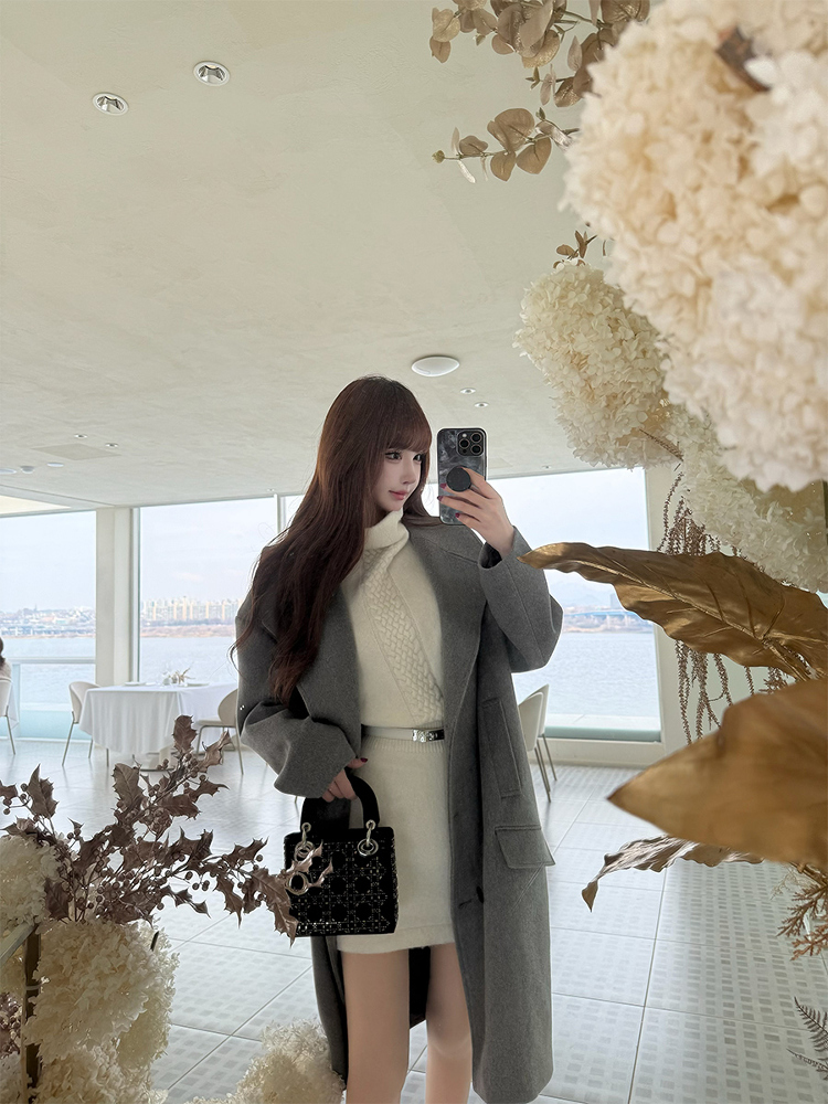 Double-Breasted Long Wool Coat for Women - High-End Double-Sided Trench Coat, Spring Fashion, Elegant Outerwear Double-Breasted Long Wool Coat for Women - High-End Double-Sided Trench Coat, Spring Fashion, Elegant Outerwear