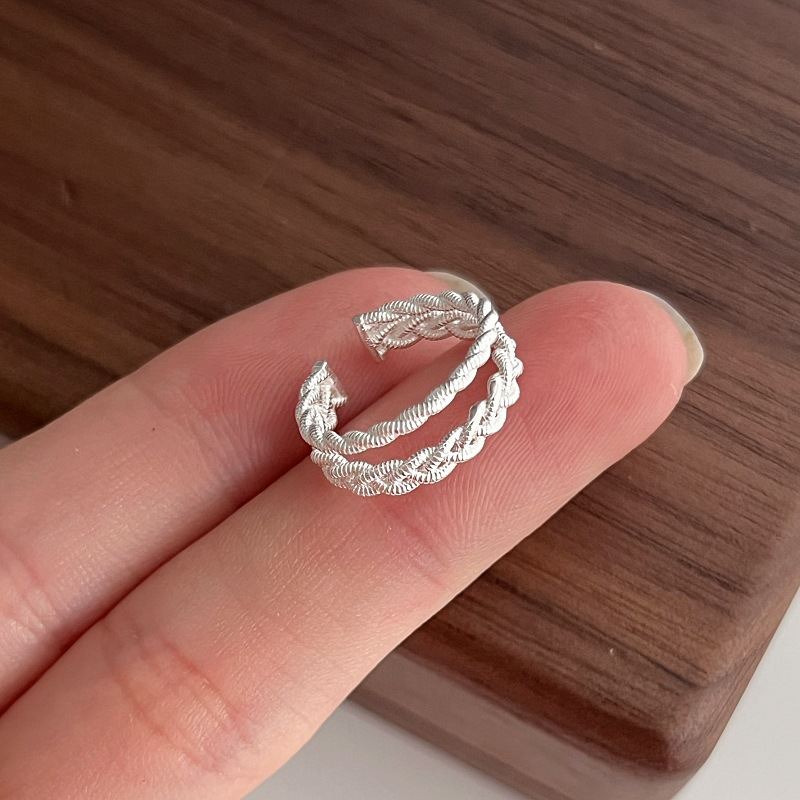 Double-Layer Woven Ear Clips for Women - Exquisite Retro Niche Design Earrings, 2025 Fashion Statement