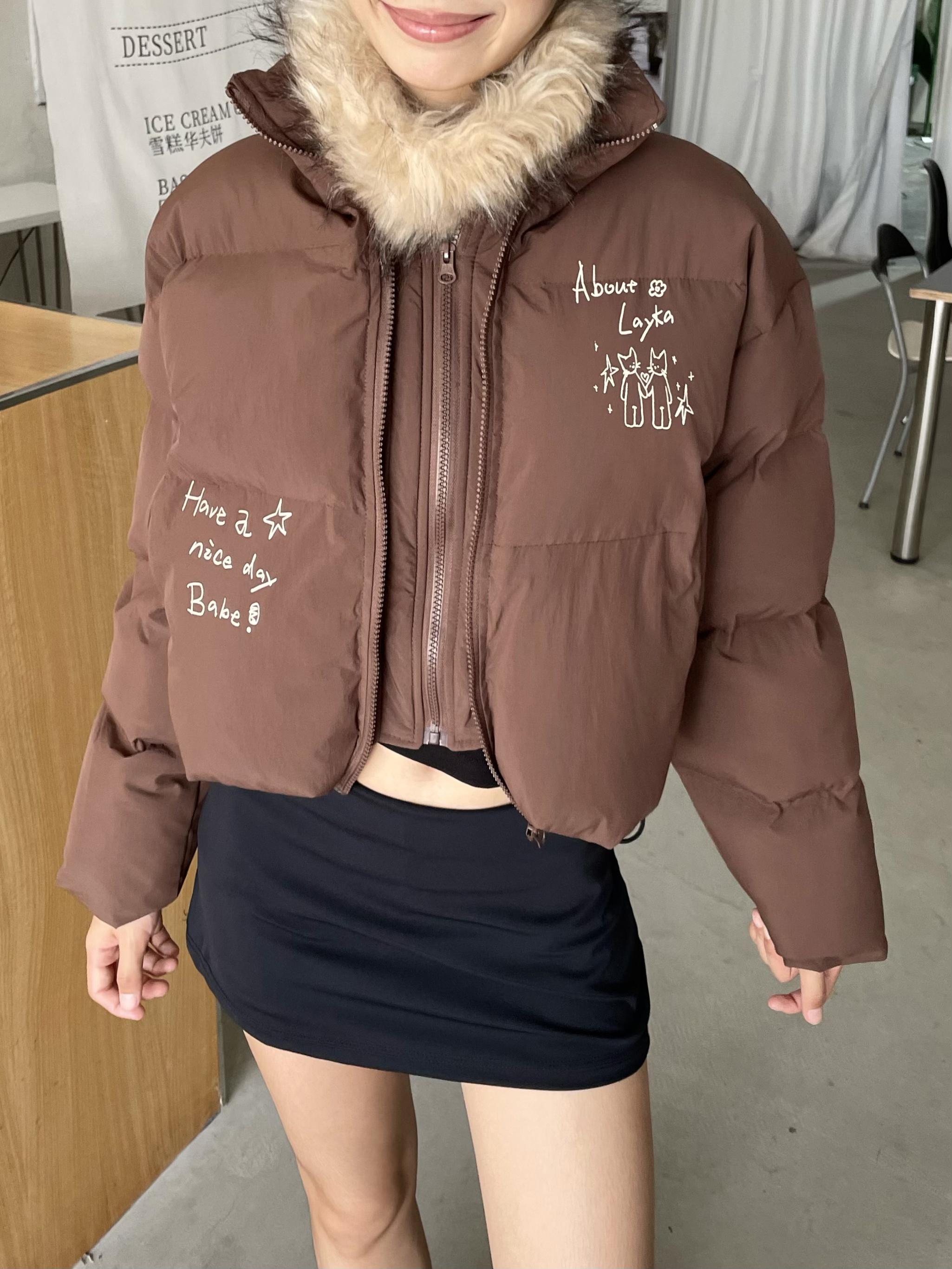 Double Zipper Short Cotton Jacket for Women - Spicy American-Style Warm Bread Coat with Niche Design Double Zipper Short Cotton Jacket for Women - Spicy American-Style Warm Bread Coat with Niche Design