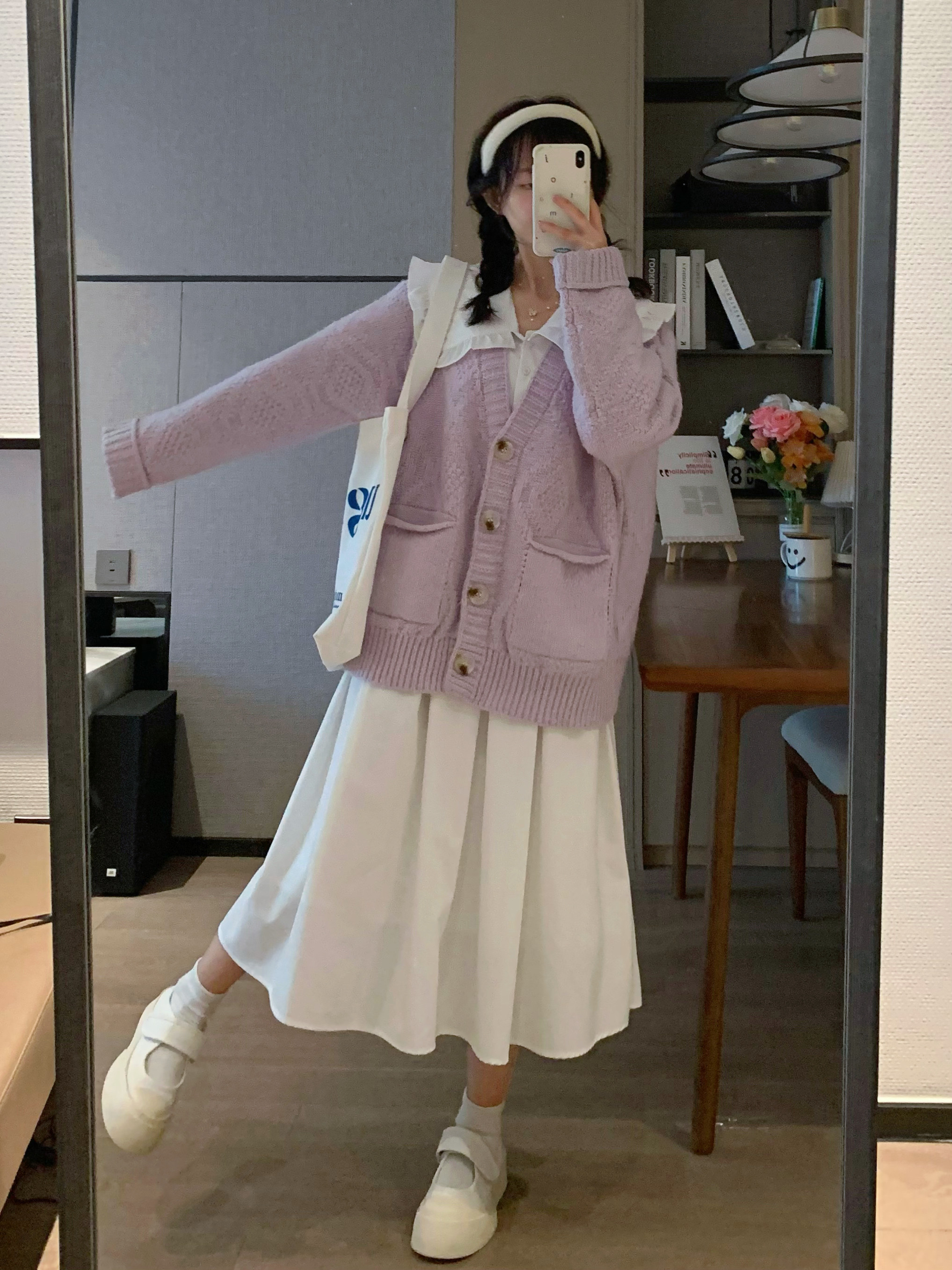 Early Spring Slimming Purple Knitted Cardigan Short Top Women's Sweater for Casual Chic Style Early Spring Slimming Purple Knitted Cardigan Short Top Women's Sweater for Casual Chic Style