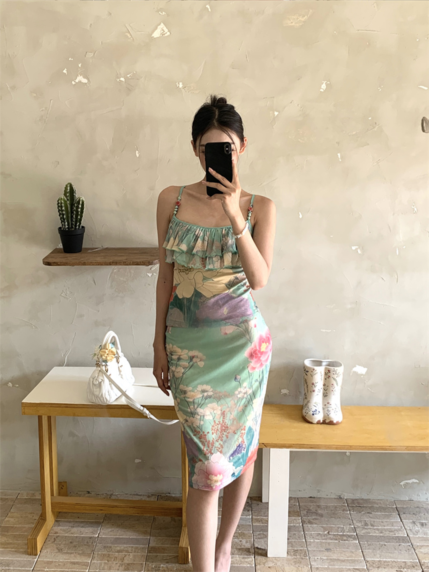 Eccentric Off-Shoulder Ruffled Camisole and Slim-Fit Bodycon Skirt Set for Women - Trendy Printed Outfit for Night Out Eccentric Off-Shoulder Ruffled Camisole and Slim-Fit Bodycon Skirt Set for Women - Trendy Printed Outfit for Night Out