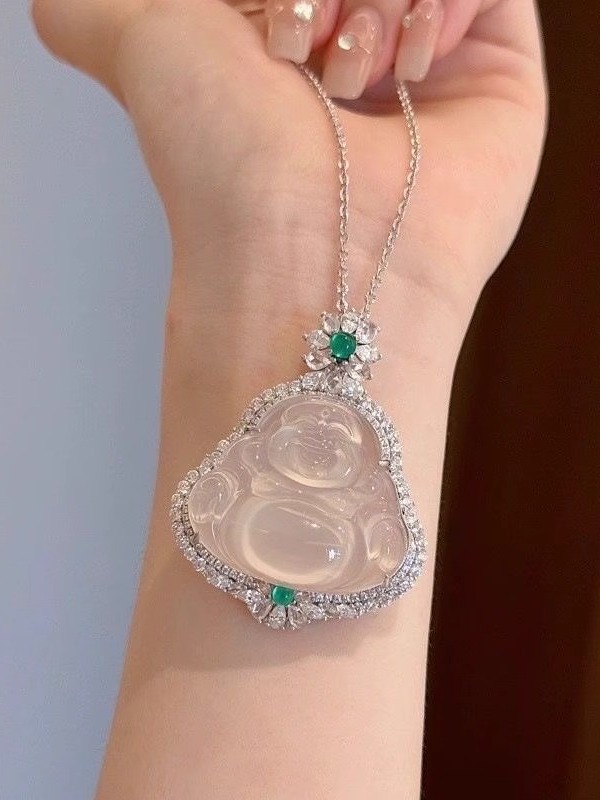 Elegant Agate Buddha Necklace - Chinese-Style Pendant Clavicle Chain, Boho Chic Jewelry for Y2K and 90s Inspired Fashion Elegant Agate Buddha Necklace - Chinese-Style Pendant Clavicle Chain, Boho Chic Jewelry for Y2K and 90s Inspired Fashion