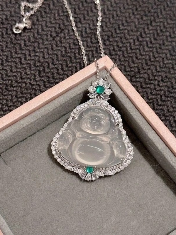 Elegant Agate Buddha Necklace - Chinese-Style Pendant Clavicle Chain, Boho Chic Jewelry for Y2K and 90s Inspired Fashion Elegant Agate Buddha Necklace - Chinese-Style Pendant Clavicle Chain, Boho Chic Jewelry for Y2K and 90s Inspired Fashion