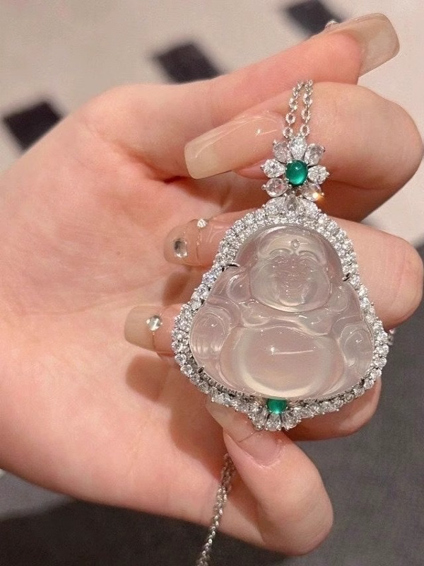 Elegant Agate Buddha Necklace - Chinese-Style Pendant Clavicle Chain, Boho Chic Jewelry for Y2K and 90s Inspired Fashion Elegant Agate Buddha Necklace - Chinese-Style Pendant Clavicle Chain, Boho Chic Jewelry for Y2K and 90s Inspired Fashion