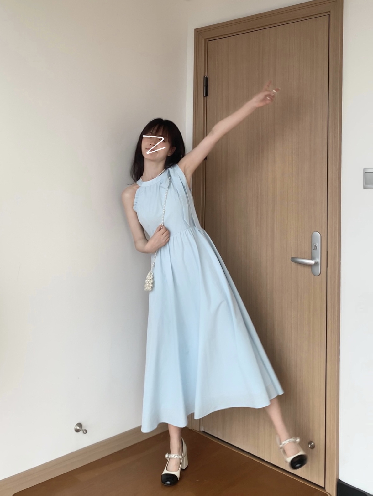 Elegant Blue Spaghetti Strap Dress - French Style, Sweet & Sexy for Date Nights, Perfect for 90s & Y2K Inspired Fashion