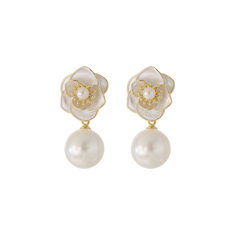 Elegant Camellia Pearl Stud Earrings for Women - Unique Floral Design, Sophisticated Style for 2025 Fashion Trends Elegant Camellia Pearl Stud Earrings for Women - Unique Floral Design, Sophisticated Style for 2025 Fashion Trends
