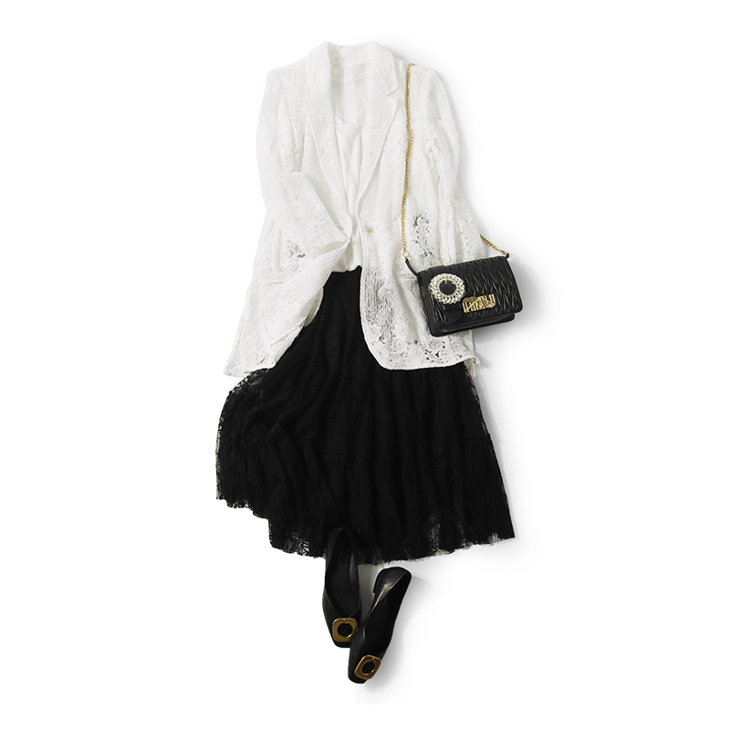 Elegant Embroidered Sheer Mesh One-Button Summer Suit Jacket for Women - Fashionable European Style Air Conditioning Layering Piece Elegant Embroidered Sheer Mesh One-Button Summer Suit Jacket for Women - Fashionable European Style Air Conditioning Layering Piece