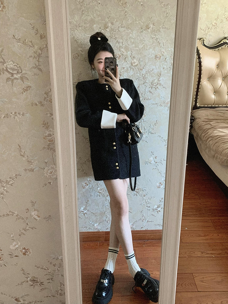 Elegant French-Style Mid-Length Woolen Coat for Women, Loose-Fitting Padded Winter Overcoat, Slimming Thick Outerwear Elegant French-Style Mid-Length Woolen Coat for Women, Loose-Fitting Padded Winter Overcoat, Slimming Thick Outerwear