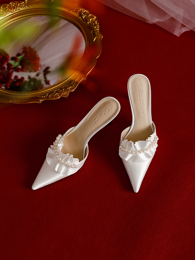 Elegant French-Style Open-Toe Half-Mule High-Heeled Shoes for Women - 2025 New Model, Chic Celebrity Footwear Elegant French-Style Open-Toe Half-Mule High-Heeled Shoes for Women - 2025 New Model, Chic Celebrity Footwear