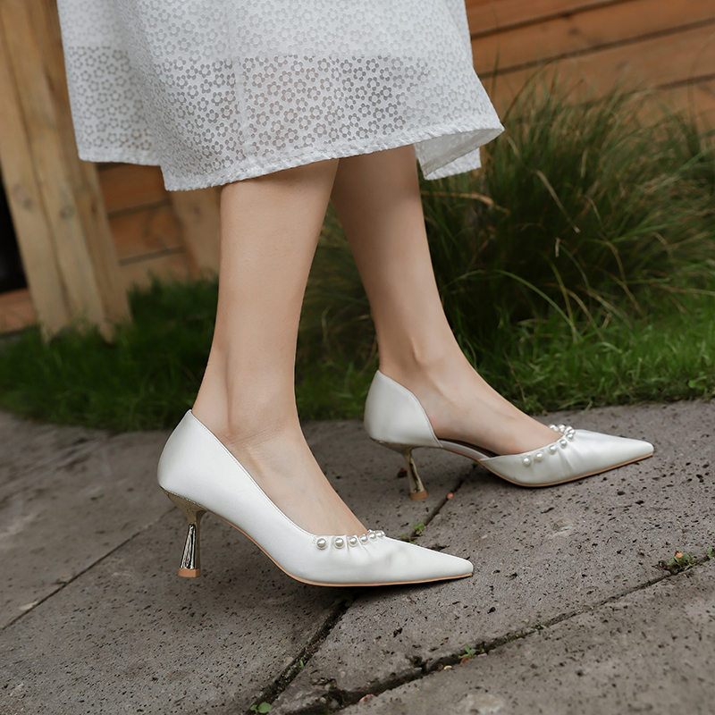 Elegant High Heel Wedding Shoes for Brides & Bridesmaids, Comfortable Design for Main Dress, 2025 Style, Daily Wear